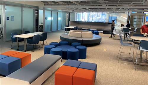 Furniture in Malibu High School new building Library 